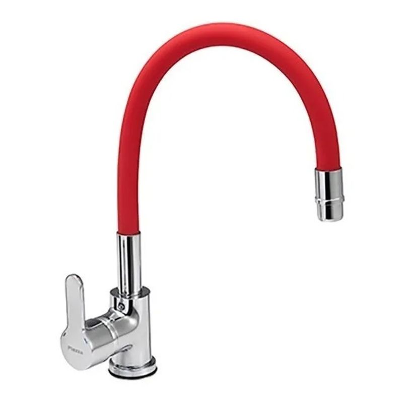 Monocomando Cocina Con Flexible Rojo Piazza Linea Emblem Piazza